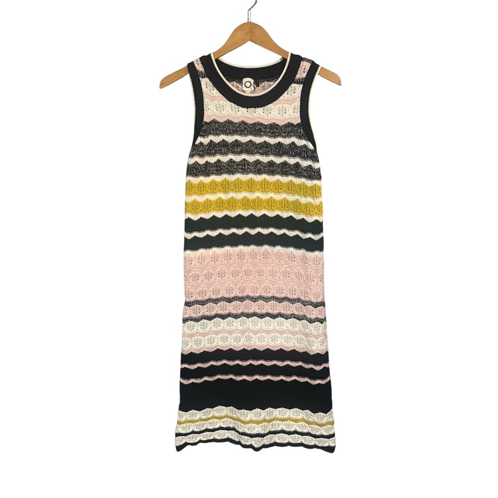 Boho Anthropologie Akemi +‎ Kin Striped
Crochet Knit Dress